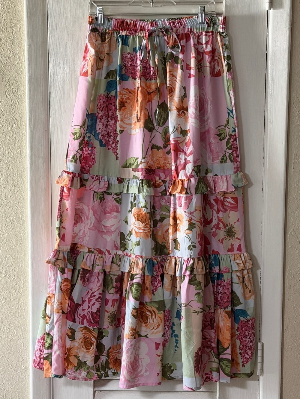 Her Destiny Floral Print Ruffle Tiered Boho Maxi Skirt